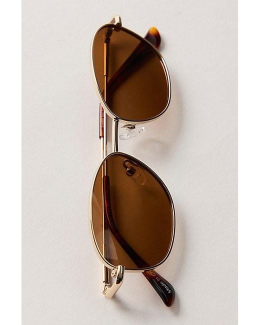 Free People Natural Bridgitte Square Polarized Sunglasses