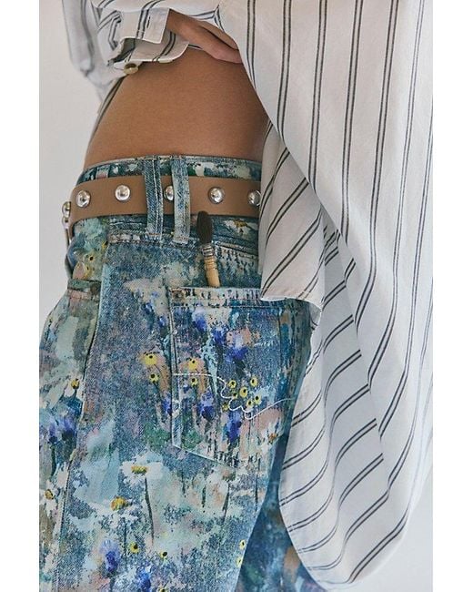 Free People Blue Tennessee Low-Rise Illusions Jeans