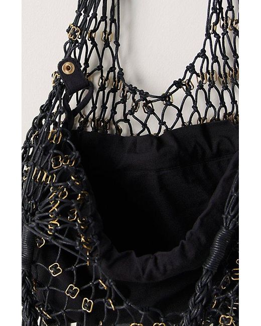 Free People Black Embellished Fringe Bag