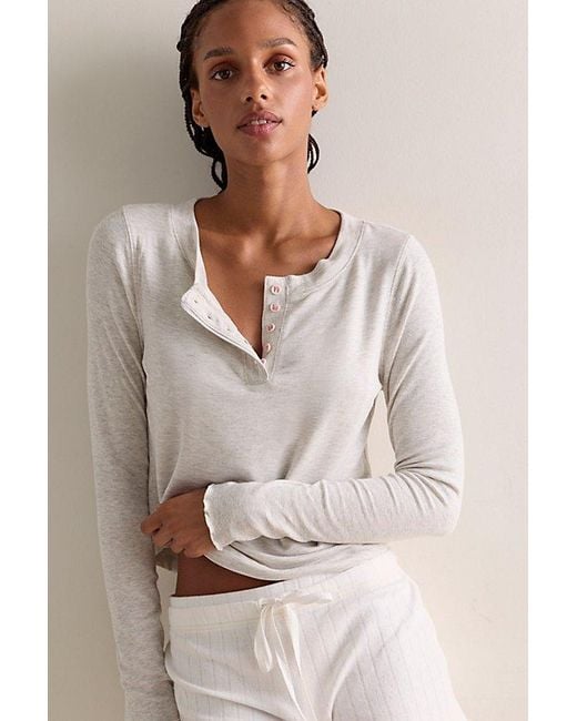 Intimately By Free People Gray Dream State Henley Top By