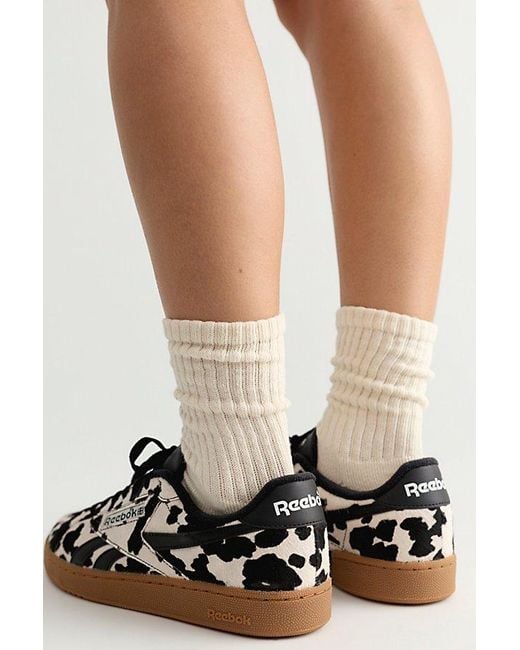 Reebok Black Club C Grounds Animal Print Sneakers