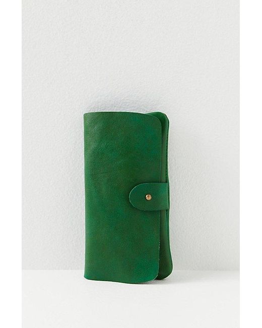Free People Green Pulito Leather Wallet