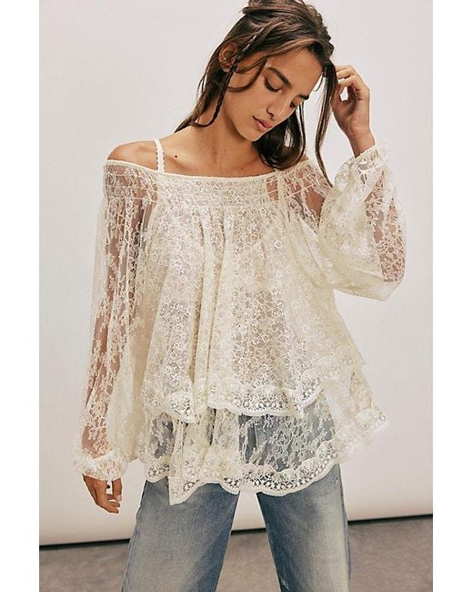 Free People Gray Goldie Knit Top