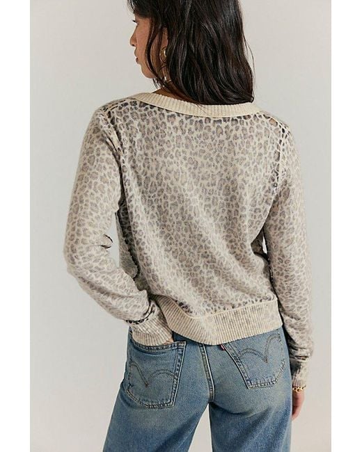Free People Brown Nocturnal Patterned Cardi