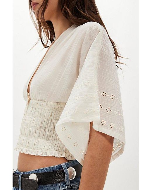 Free People White Ester Blouse