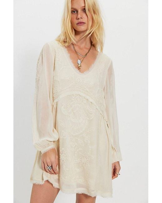 Free People White To The Clouds Mini Dress
