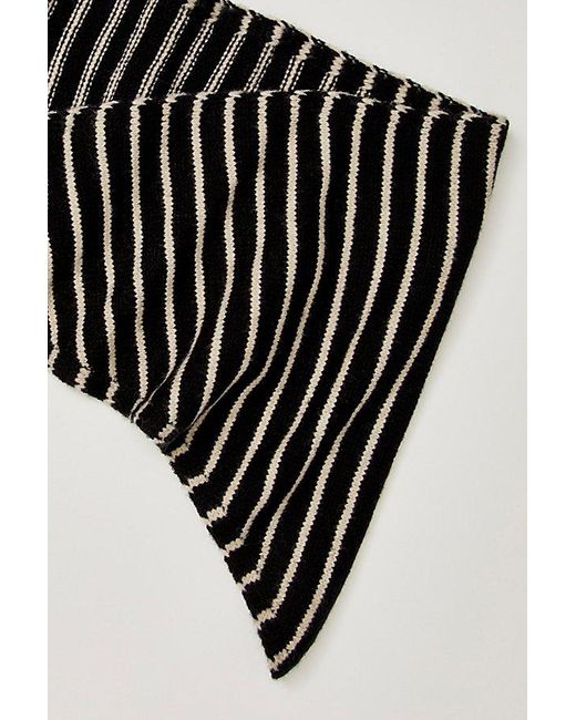 Free People Black Essential Triangle Striped Scarf