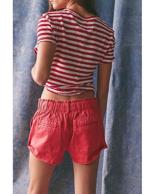 Free People Red Waimea Slouchy Shorts