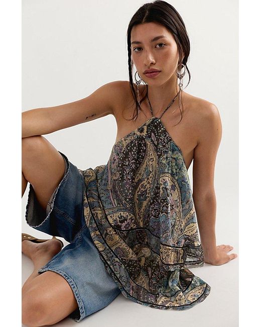 Free People Multicolor Trapeze Cotton Silk Maxi Skirt Set