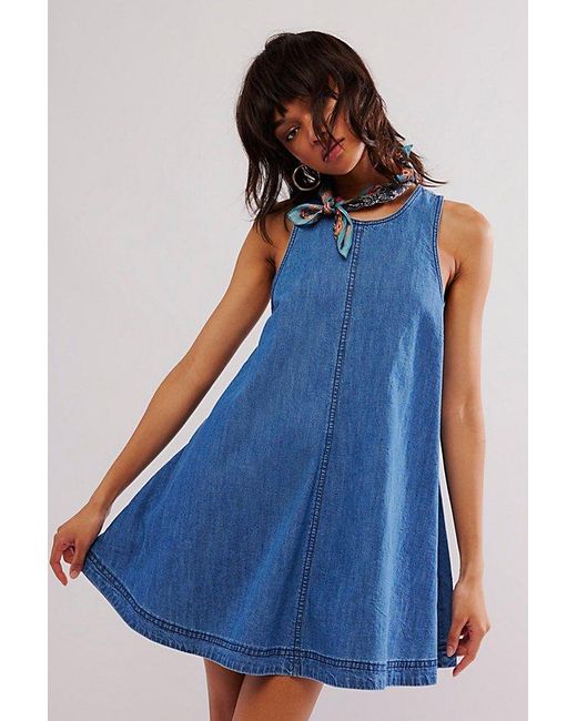 Free People Blue Susie Denim Mini Dress