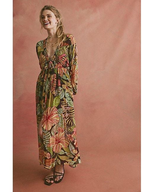 Matthew Williamson x Free People Multicolor Kantuta Long Sleeve Kaftan Jacket