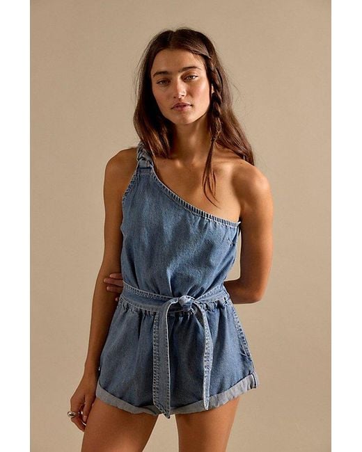 Free People Blue Topanga Denim Romper