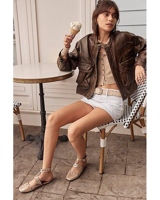 Free People Natural Camille Mystic O-Ring Flats