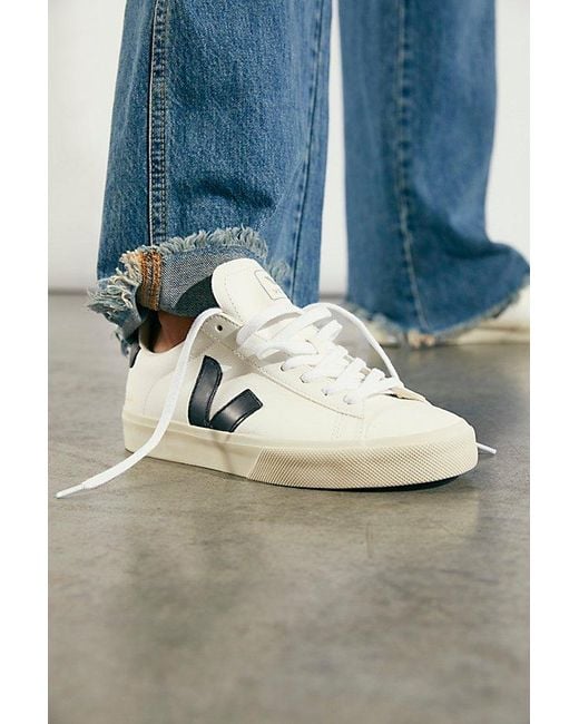 Veja Blue Campo Sneakers At Free People In Extra White/black, Size: Eu 37