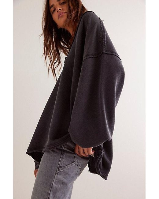 Free People Brown We The Free Venice V-Neck Sweatshirt
