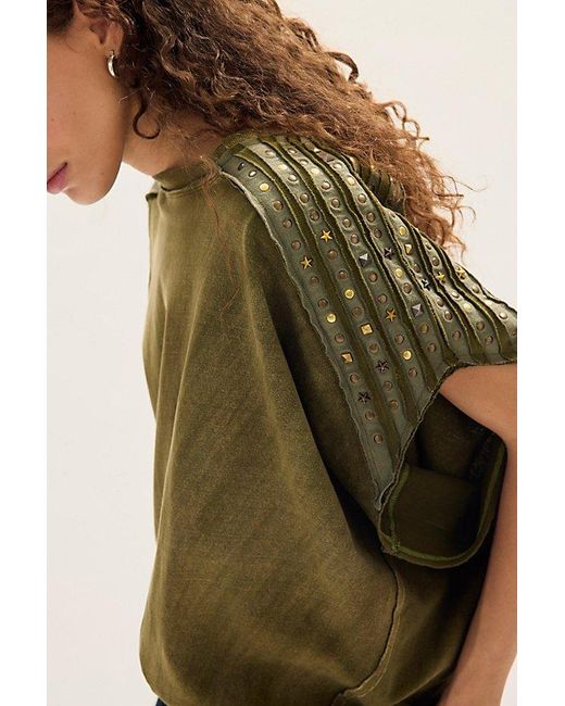 Free People Green Studded Glory Tee