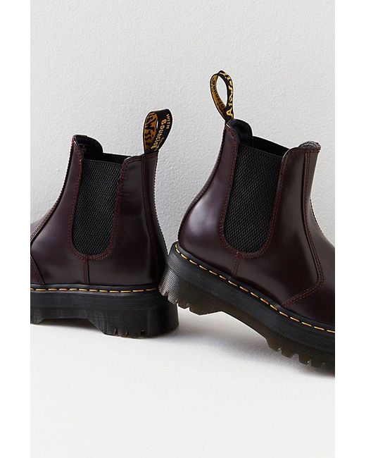 Dr. Martens Black 2976 Quad Chelsea Boots At Free People In Burgundy, Size: Us 6