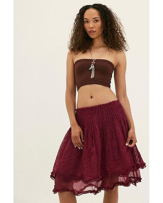 Free People Red Sanderson Midi Skirt
