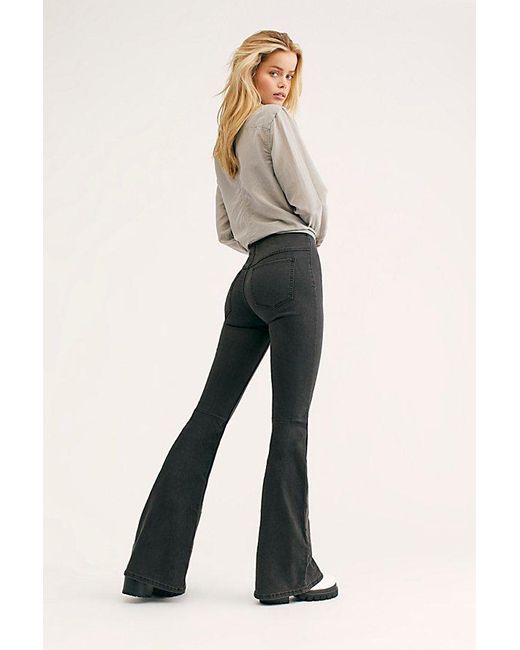 penny pull on flare jeans