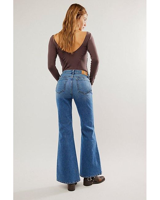 Free People Blue Crvy Vintage High-rise Flare Jeans