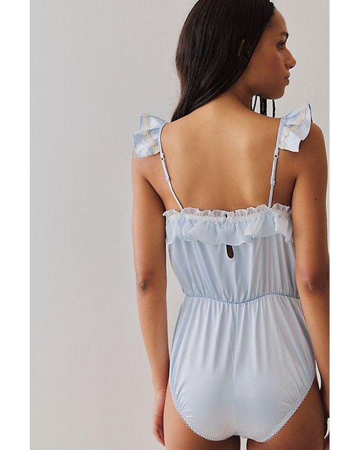 For Love & Lemons Blue Cleo Bodysuit