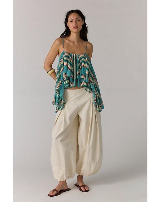 Free People Green Coco Printed Tank Top
