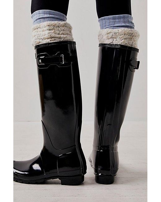 Hunter Wellies At Free People In Black Gloss, Size: Us 7
