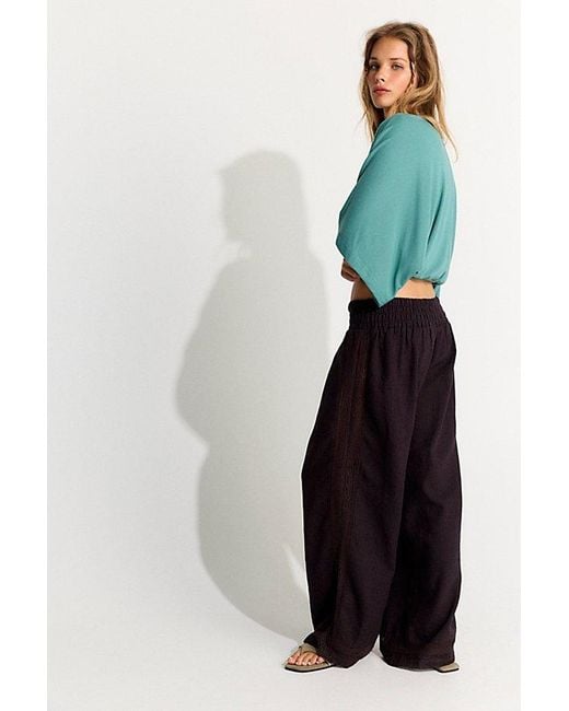 free-est Multicolor Seaside Cotton-Linen Lace Pants By