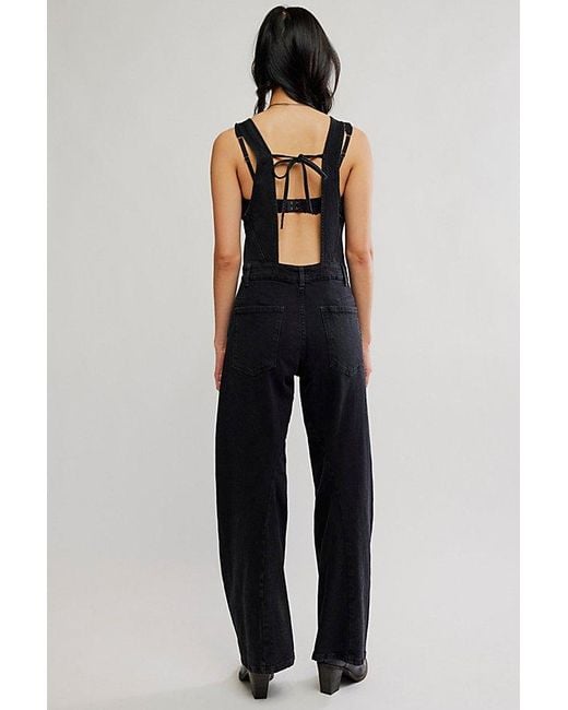Free People Blue Corsica Twisted Seam Jumpsuit