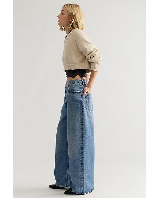 Agolde Blue Rounded Baggy Jeans