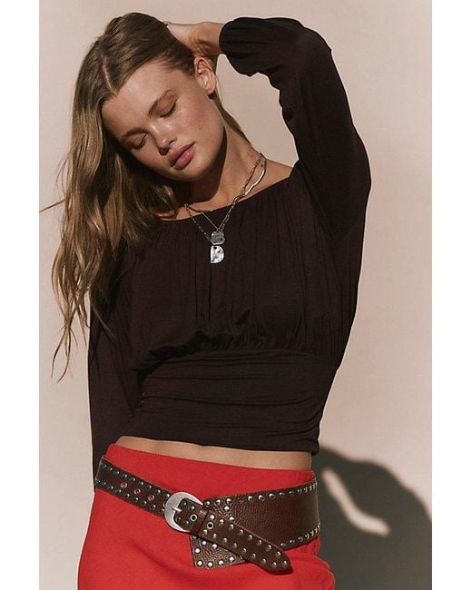 free-est Red Daphne Top By
