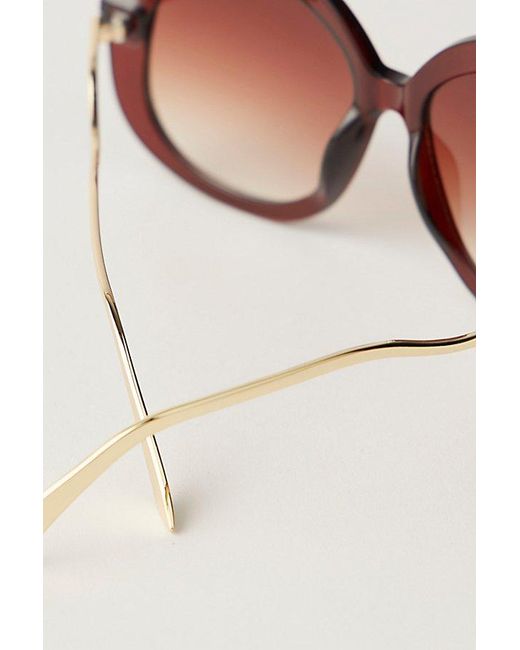 Free People Multicolor Maggie May Oversized Round Sunglasses