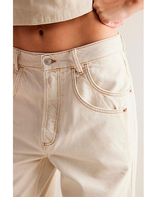 Free People Natural We The Free Final Countdown Cuffed Low-rise Jeans