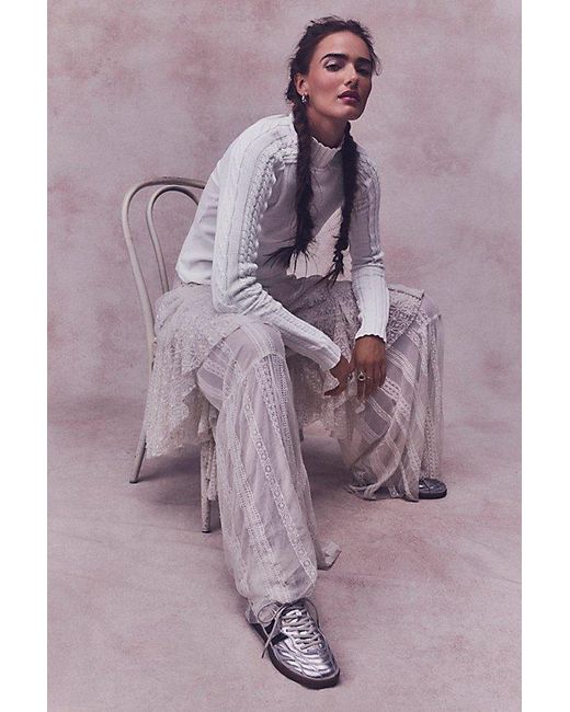 Free People White Breezy Swit Top