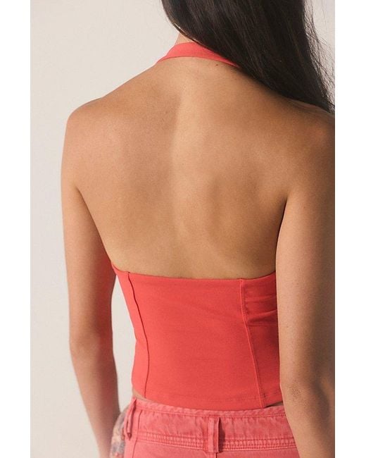 Intimately By Free People Red Spill The Tea Plunge Tank Top By