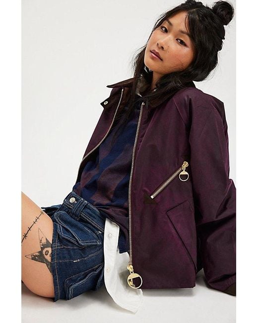 Barbour Purple Arlene Wax Jacket