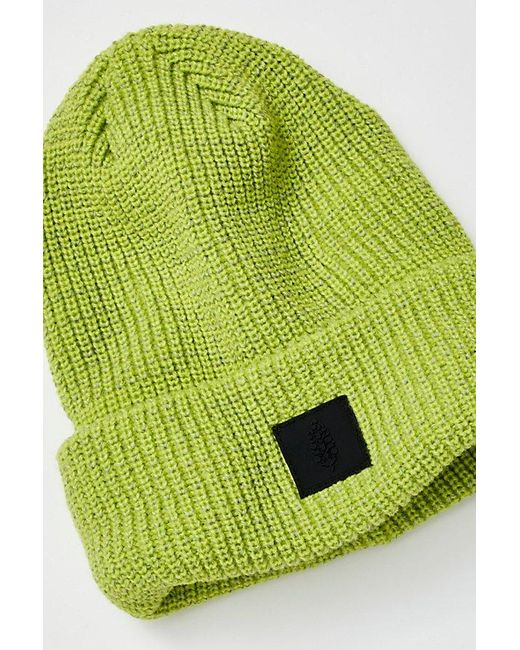 Free People Green Let's Race Fleece Lined Recycled Yarn Beanie