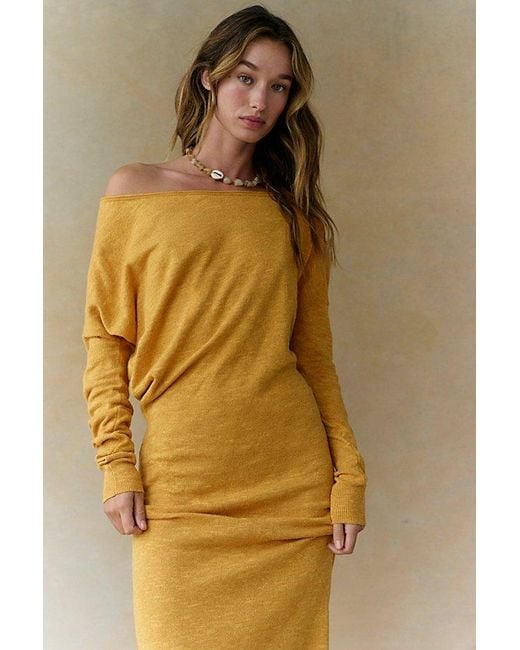 free-est Natural Hollis Sweater Midi Dress By