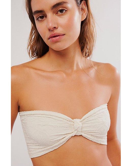 Free People Blue Floral Frills Knotted Bandeau