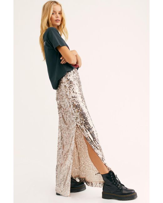 Free People Sea Shell Sequin Maxi Skirt | Lyst UK
