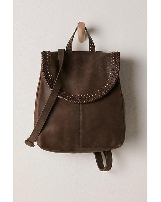 Free People Brown Portia Leather Backpack