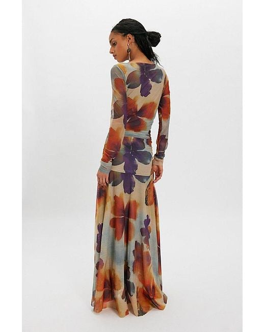 Free People Brown Sunnei Mesh Maxi Dress