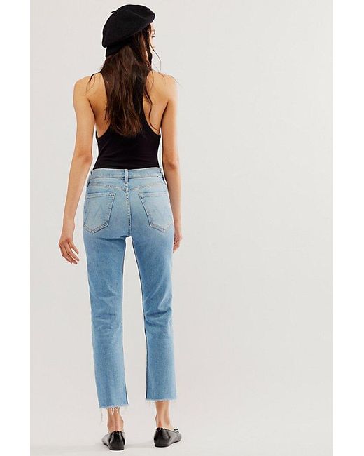 Mother Blue Tomcat Ankle Fray Jeans