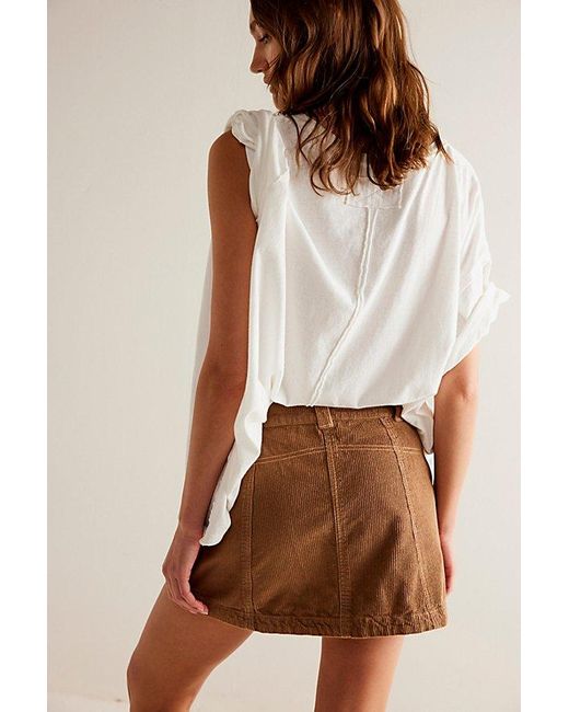 Free People Brown We The Free Sterling Cord Mini Skirt