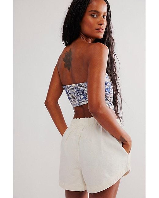 Free People White Romy Pull-on Shorts