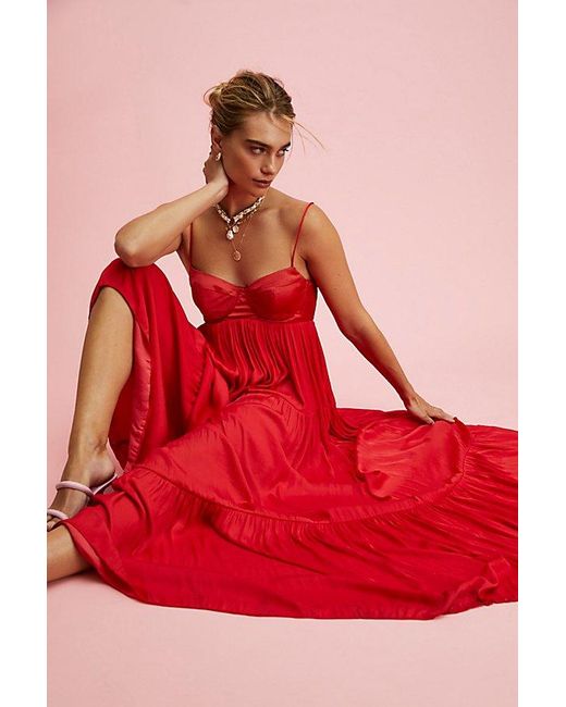 Free People Red Freya Maxi Dress At In Bella Rosa, Size: Xs