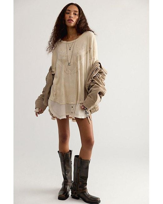 Free People Natural Vintage Romance Oversized Tee