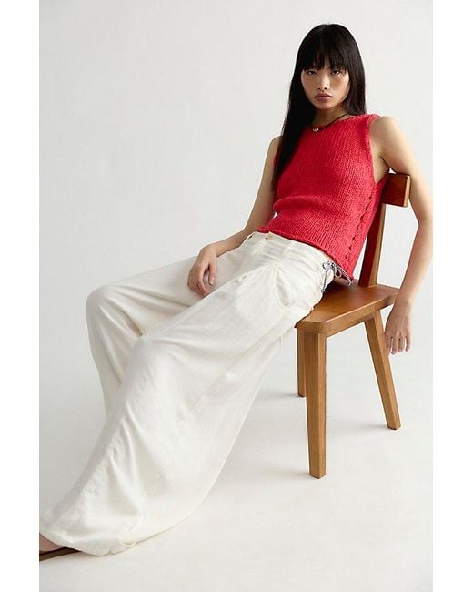 Free People Red Opal Knit Tank Top