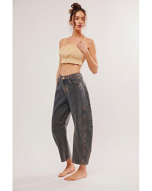 Free People Natural Back For More Micro Crop Top