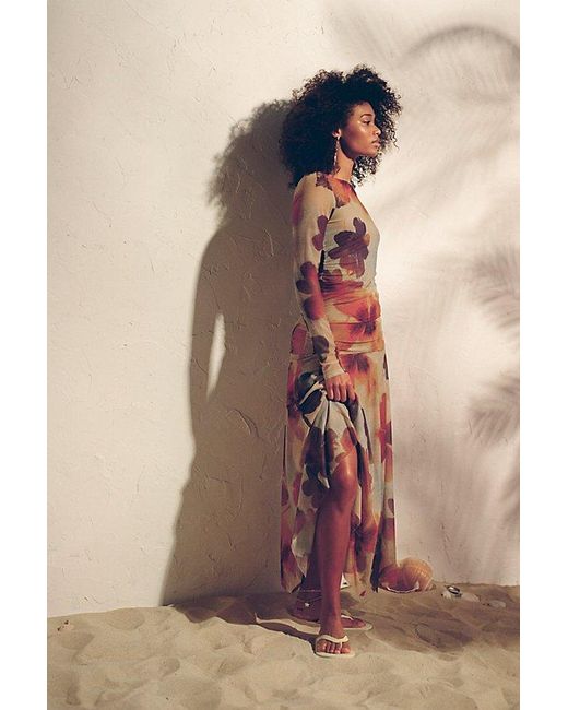 knee length dresses for ladies Free People Sunnei Mesh Maxi Dress – Bliss